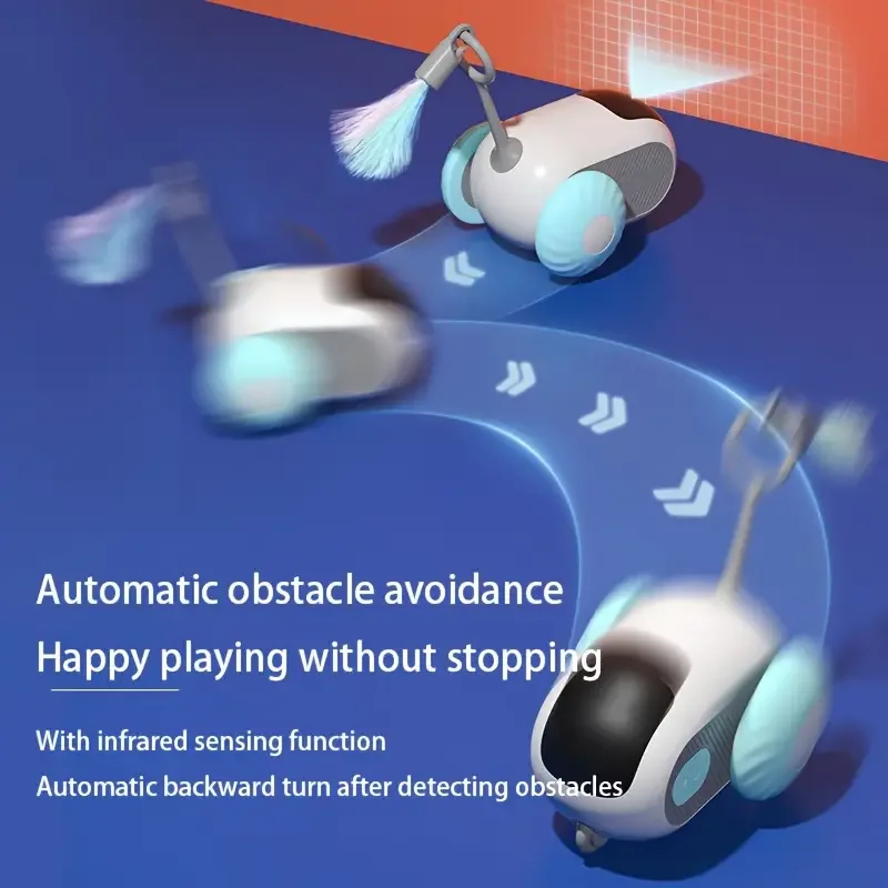 Interactive Funny Remote Control Car Smart Teaser Rotate Cat Toys Automatic Intelligent Rolling Remote Control Dual Mode