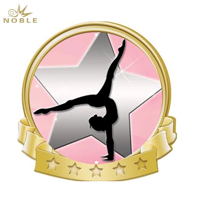 Благородный производитель металла гимнастика медаль значок на заказ логотип Трофи премии Craft булавки