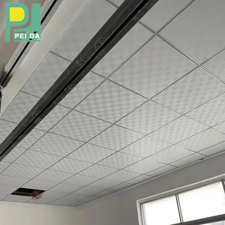 Vinyl Plasterboard 2x2 8 Mm PVC Laminated Gypsum Ceiling Tiles