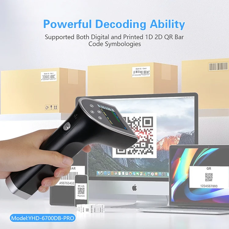 Yhdaa Barcode Scanner With Screen Bluetooth Barcode Scanner Wireless