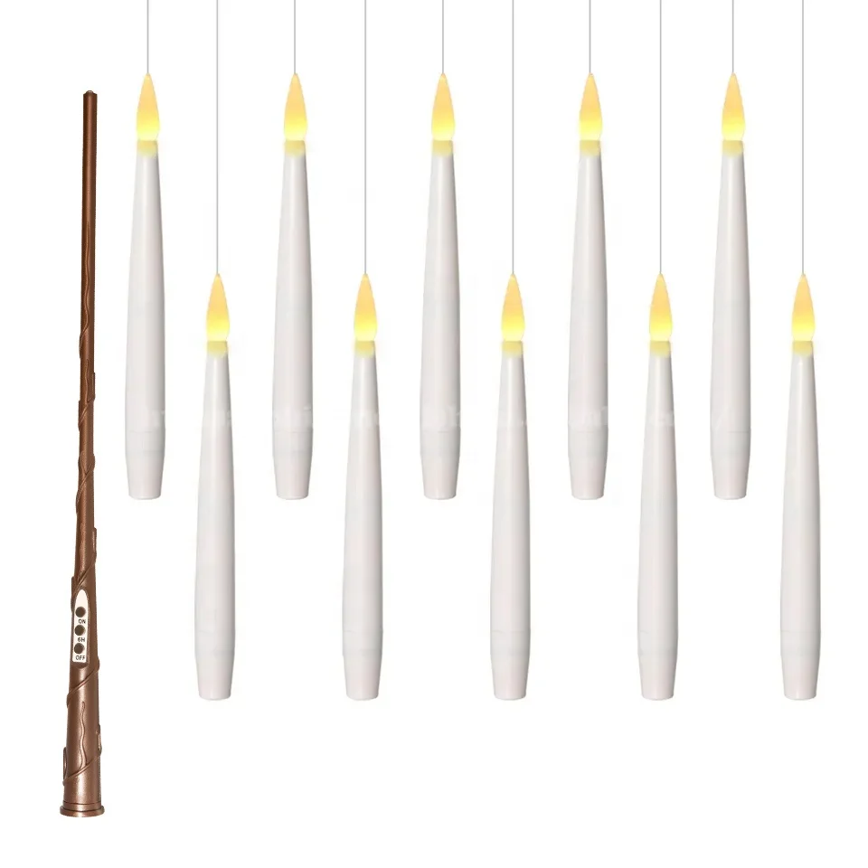 Newish  22pcs Magic Wand Remote Timer Flameless Taper Floating Christmas Decorations Xmas Led Candles Light