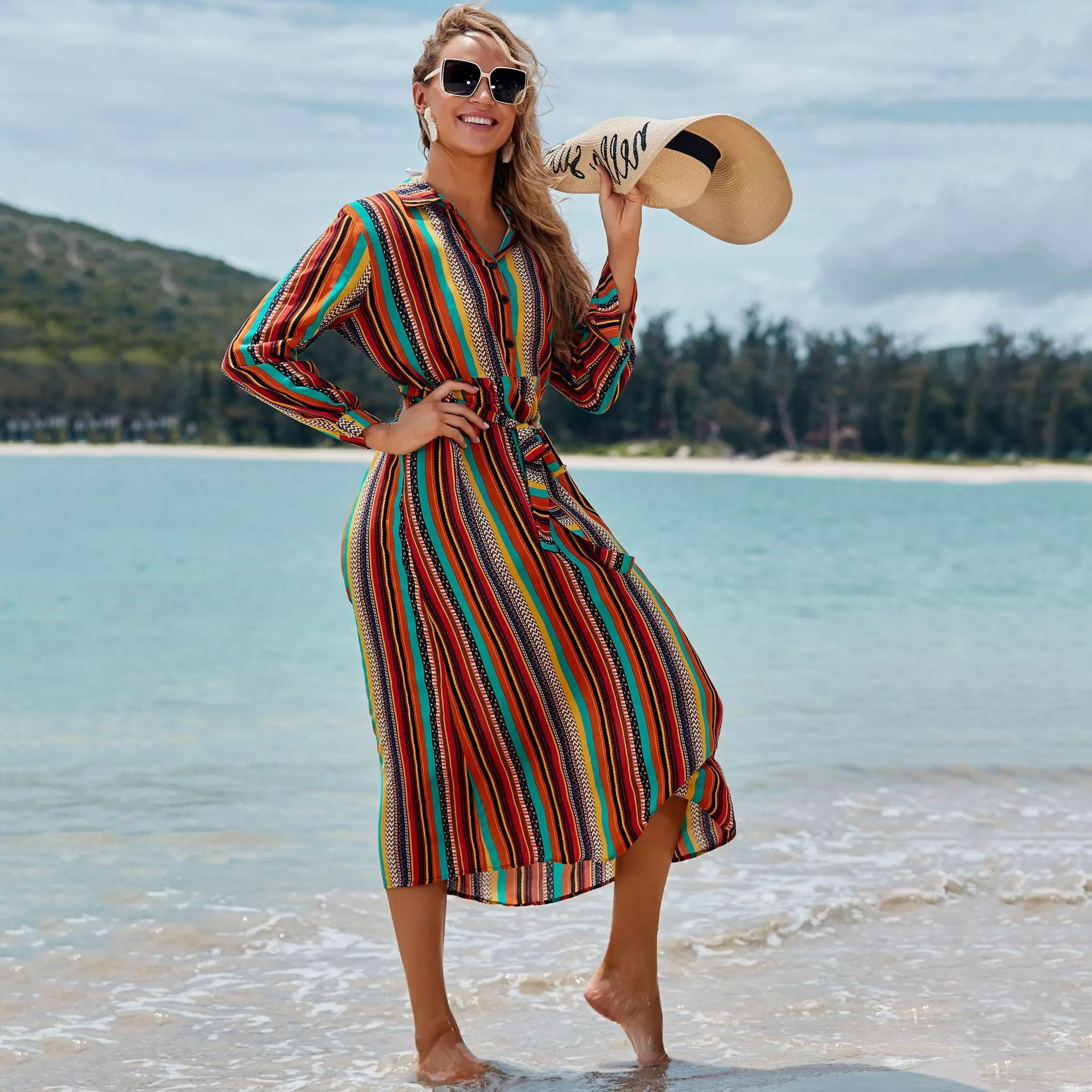 Beautiful Beach Maxi Dress - Quick Dry, Anti-Uv, Sustainable