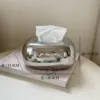 Caja de pañuelos de caramelo cuadrada y regordeta ----- plata