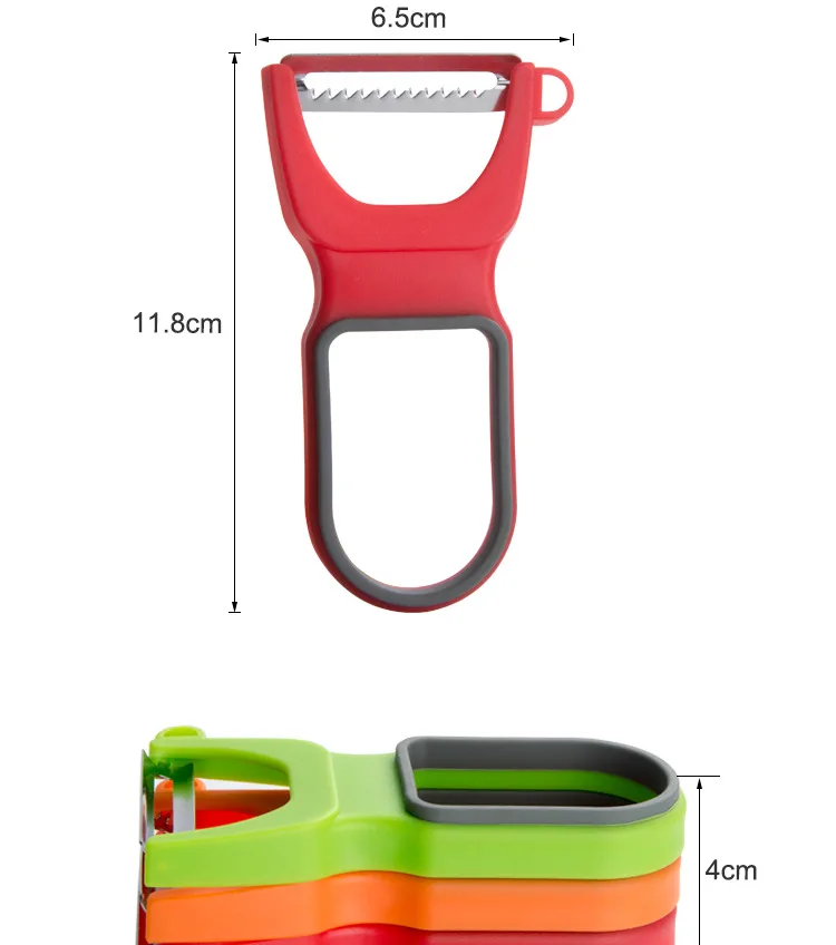 Kuhn Rikon Original Swiss Translucent Peeler Set - Red/Green/Yellow