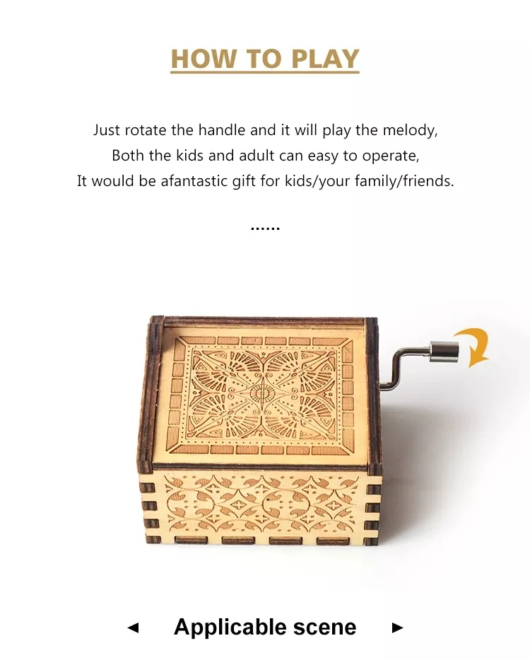 Обновленная деревянная музыкальная шкатулка RTS 2023, Лидер продаж, Высококачественная Музыкальная шкатулка с ручным приводом, портативная музыкальная шкатулка в стиле ретро, оптовая продажа с завода