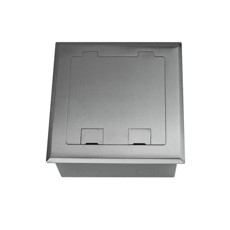 ZDK-145B Open Type Flip up Floor Box Stainless Steel UK EU UN CAT6 RJ45 Raised Under Floor Box Socket
