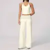 Creamy Dots Wide Leg Pants Set