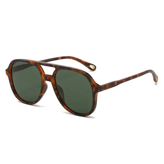 New Fashion Aviation Sunglasses Women Big Frame Leopard Green Eyewear Trending Pilot Sun Glasses Cool Driving Shades UV400