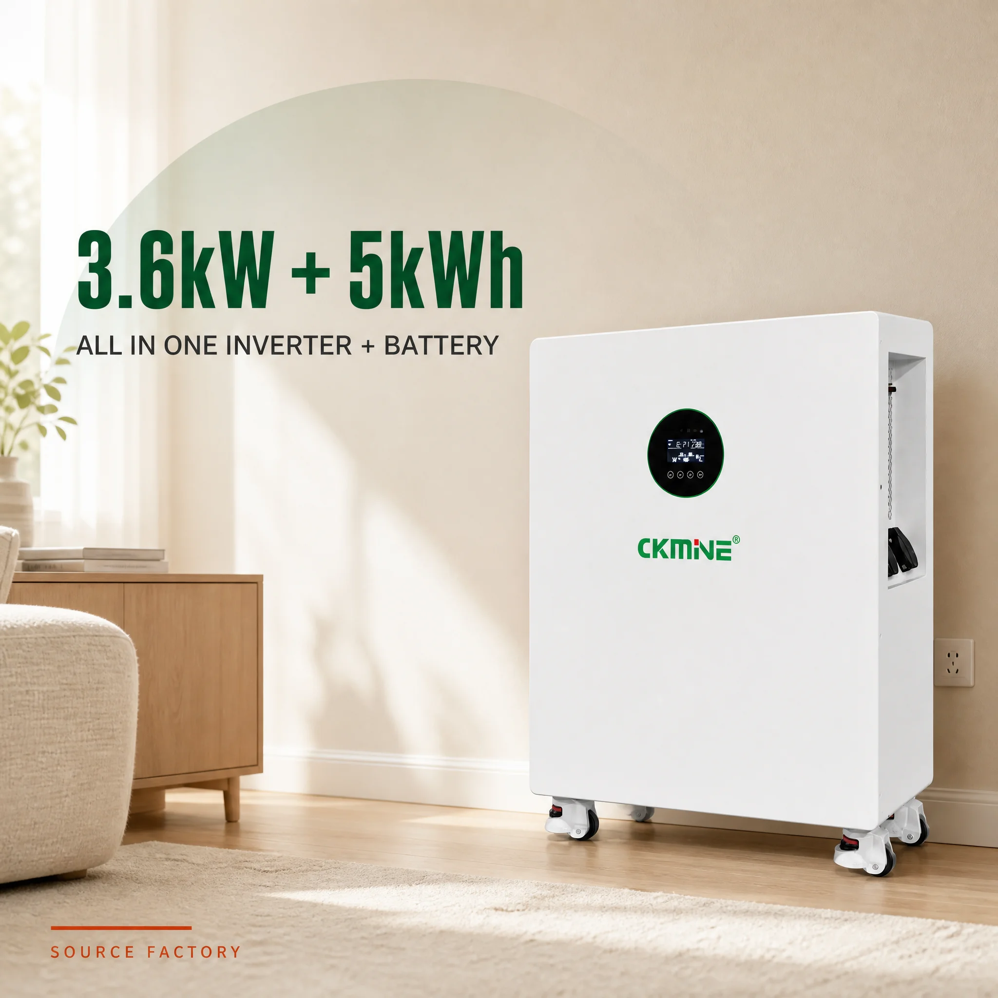 All in One Solar Inverter Off Grid Hybrid Energy Storage 3.6kW 5kWh 25.6V 200AH LiFePO4 Lithium Battery Home Solar System