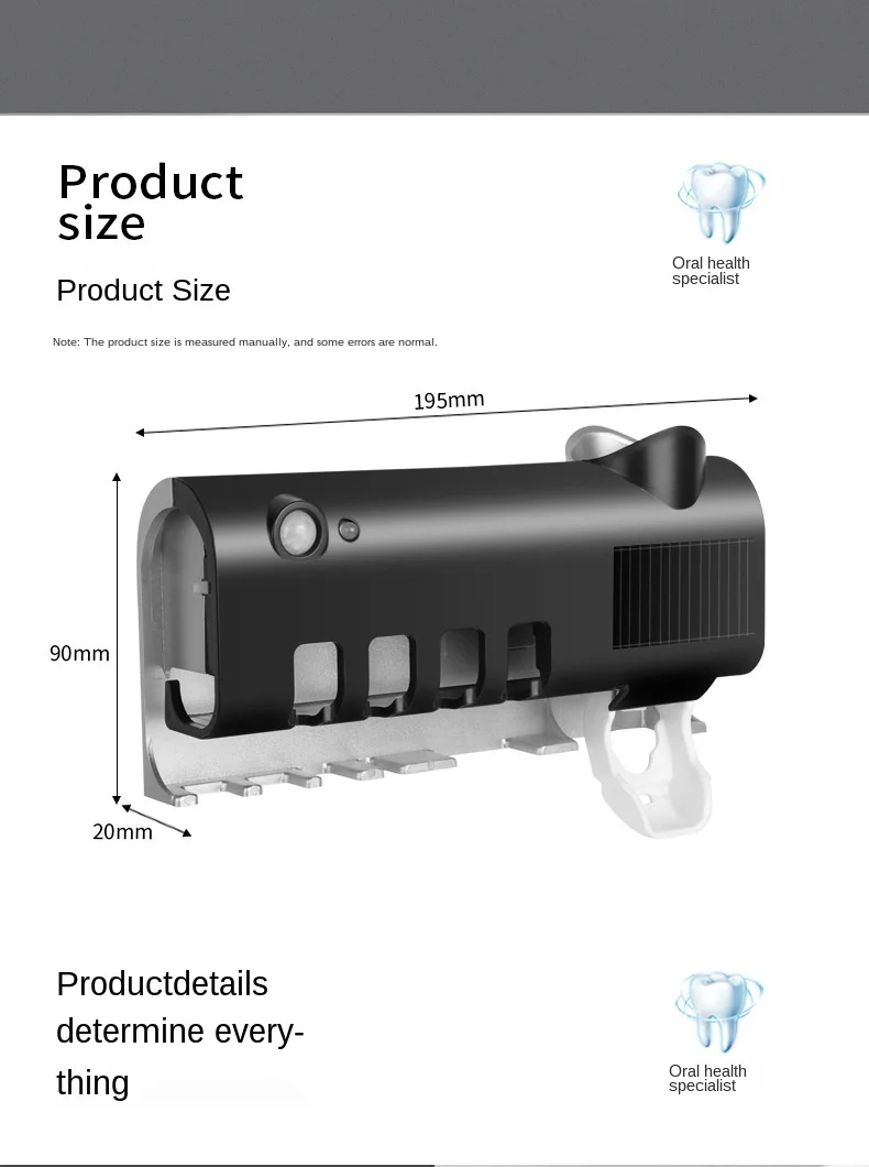 Bathroom Set 3 in 1 UV Light Ultraviolet Toothbrush Sterilizer Toothbrush Holder box Automatic Toothpaste Squeezers Dispenser