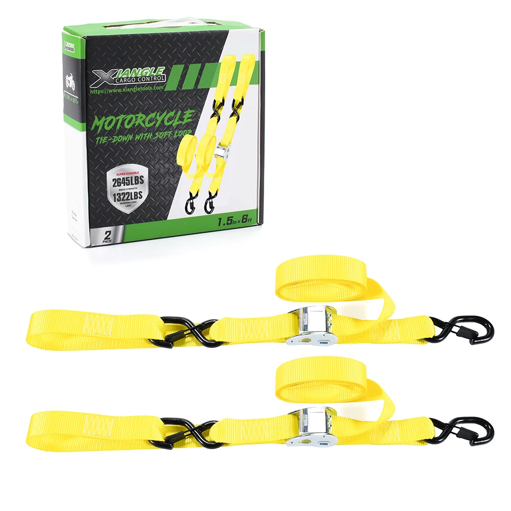 2pk 38mm 1200Kg Motorcycle Cam Tie Down Strap Bike Cargo Straps Motorcycle Kit Transport Accessories