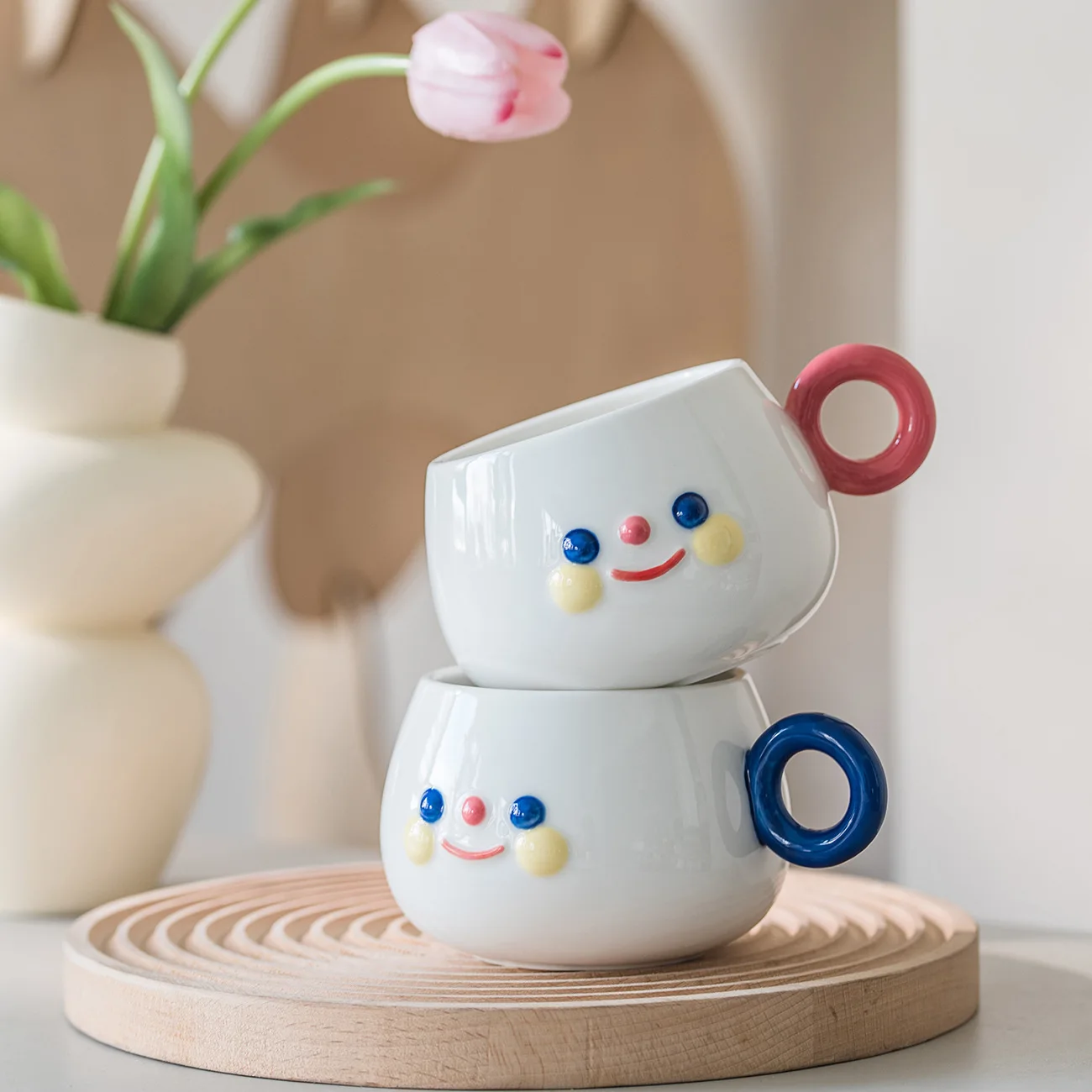3D Nose Ceramic Mugs with Smile Face - Cute Funny Mug for Coffee, Milk &  Juice, Ideal for Cafes and Gifting