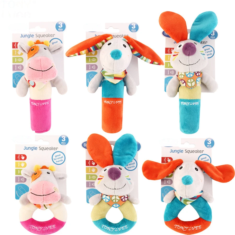 Оптовая продажа, милые животные, музыкальная детская коляска, погремушка с искажающим зеркальным кольцом, мяч, игрушки для младенцев, Chocalho