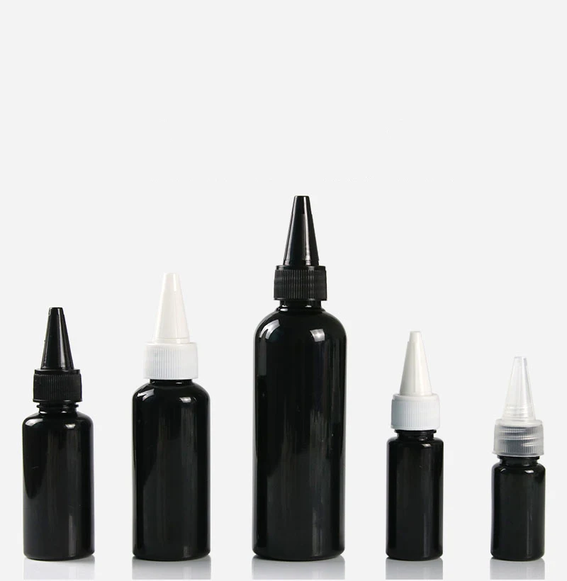 10ml 20ml 30ml 50ml 100ml Round Shoulder Small Black Empty Plastic Bottle Ink Glue PET Bottle