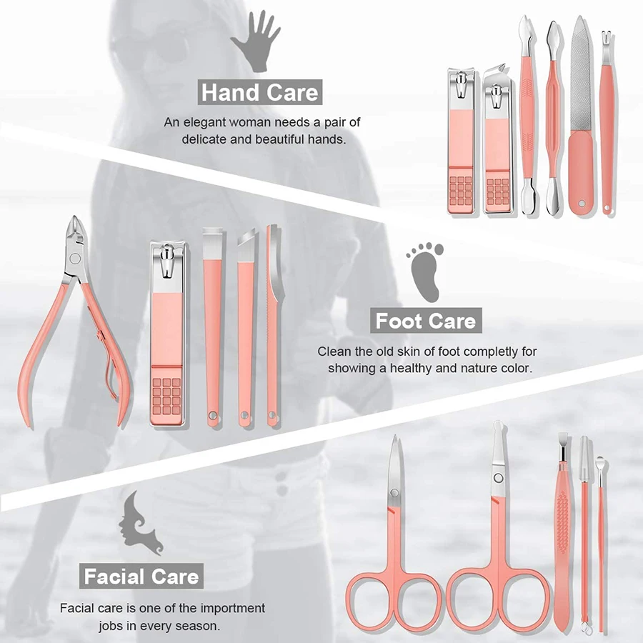 Wholesale 16 pcs Stainless Steel Grooming Kit Manicure Pedicure Instruments  Suvenirs Promotion Gift From malibabacom