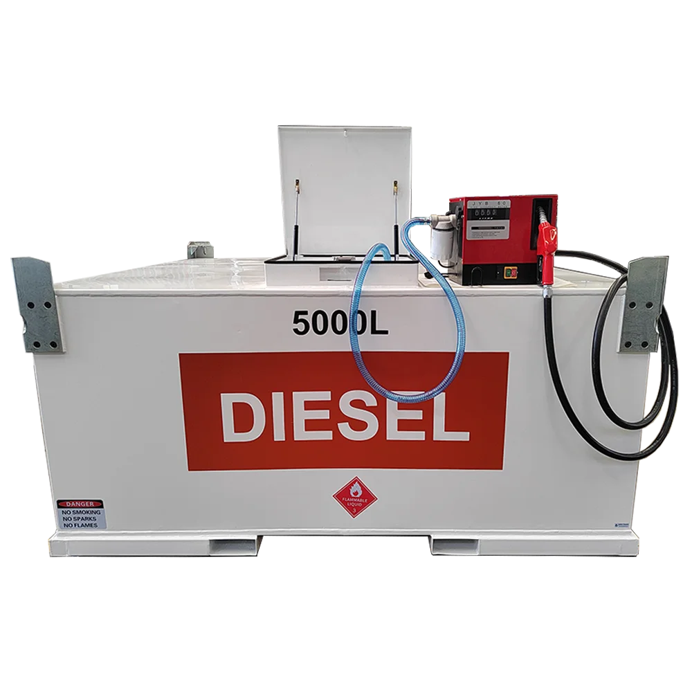 Sumac metal steel mobile portable 2000l 5000l carbon self bunded dispenser diesel gasoline oil fuel transfer cube tank with pump