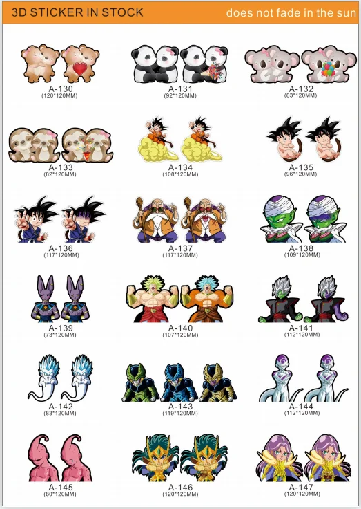 500 Styles Outdoor Waterproof Anime Car Stickers For Dbz Demon Slayer