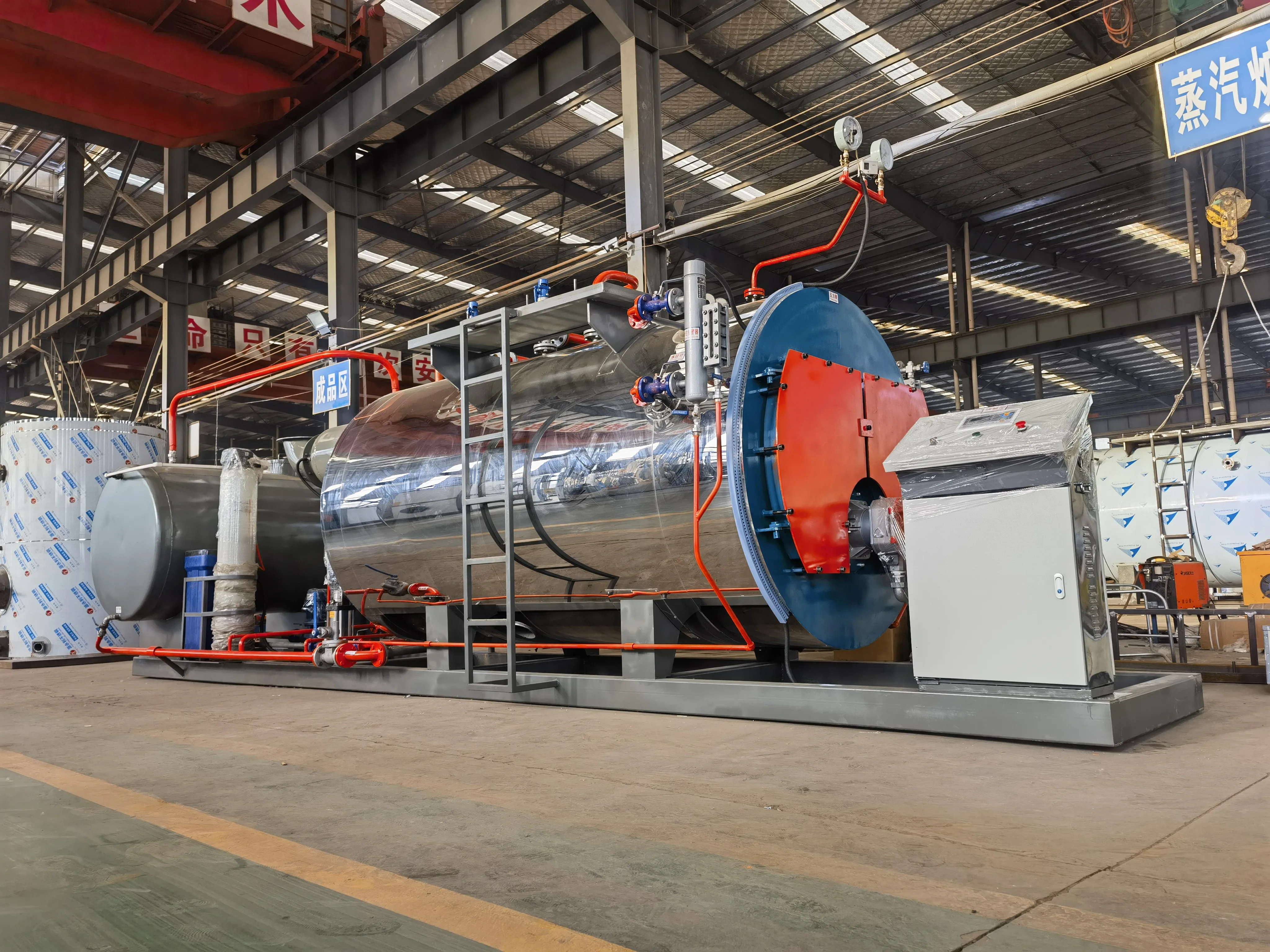 Horizontal Three Pass Corrugated Furnace Structure Diesel Oil or Natural  Gas Fired Ton Steam Boiler Price for Sale