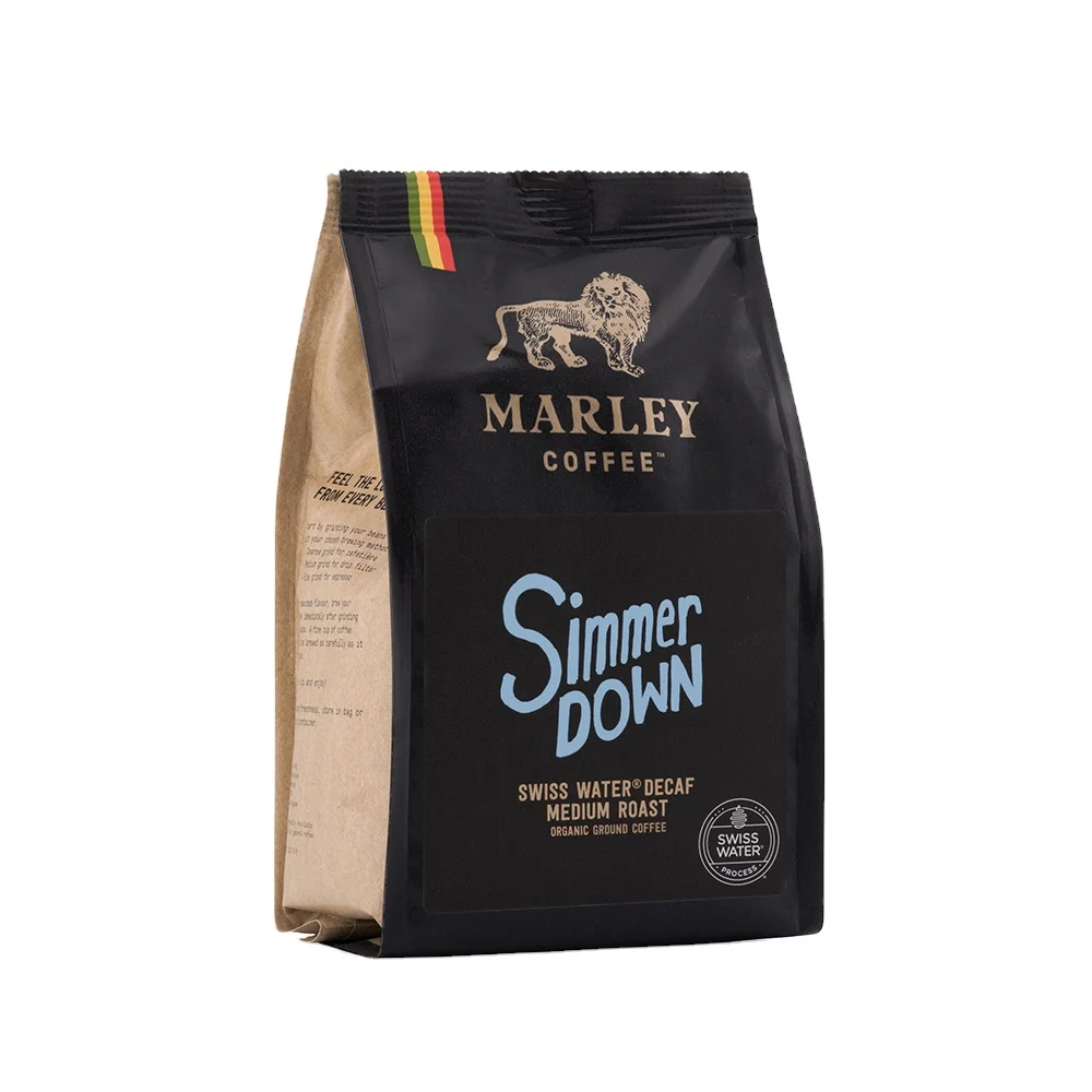 Granos De Café Marley,Tostados A Fuego Lento,Agua Suiza,Decaf  Orgánico,Decafado,Alta Calidad Y Buen Precio - Buy Café Máquina De Pelar De  La Bolsa De La Bolsa De Café,Máquina De Café Y Molino De