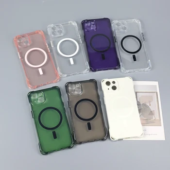 Magnetic Wireless Charge Hard clear Phone case for iPhone