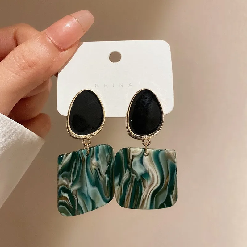 Orecchini Pendenti Donna In Acrilico - Geometrici Quadrati Bianchi, Stile Retrò Minimal, Leggeri, Ganci In Metallo, Ideali Per Ogni Occasione