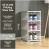 3 Tier Integrated Foldable Shoe Rack  Gray