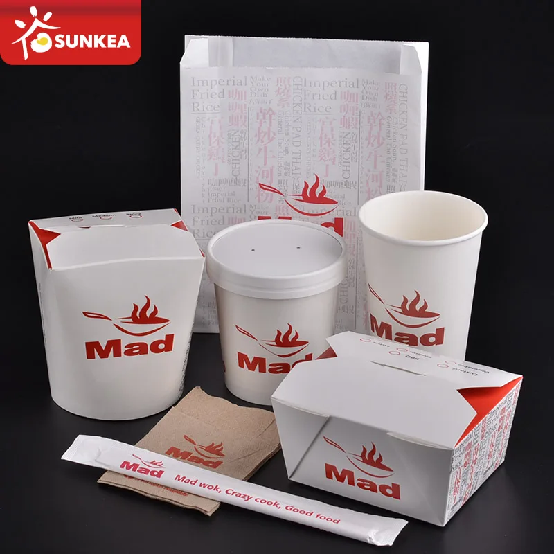 Sunkea Custom Print Eco-Friendly Disposable Food to Go Packaging