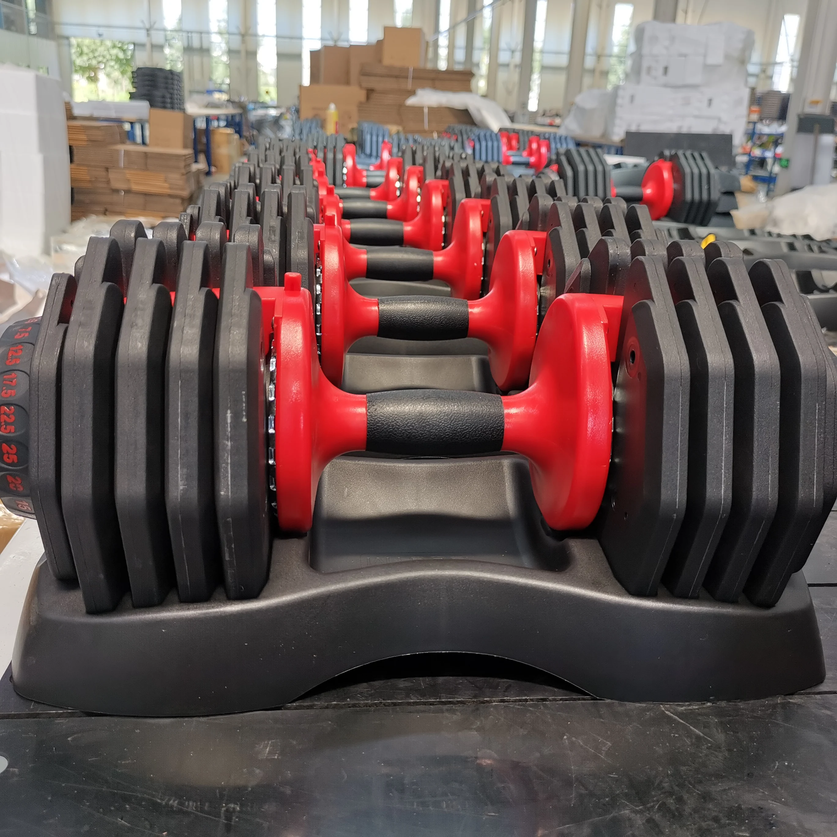 Juego de mancuernas de uso doméstico, 10 pesas, negro, azul, naranja, rojo  y gris, 24KG, 25KG, mancuerna ajustable