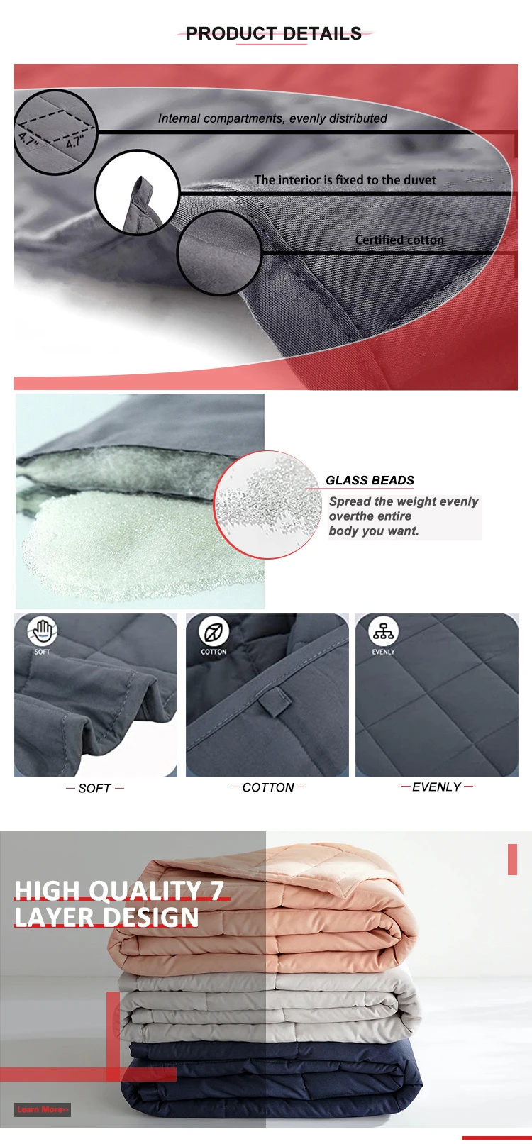 Heavy Blanket Sensory Adult 15lbs Bamboo Knitted Weighted Blanket With