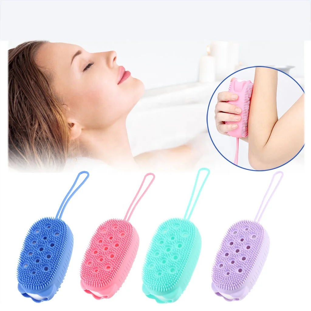 Hot Sale Scrubbing Artifact Silicone Towel Double-Sided Silicone Massage Bath Brush