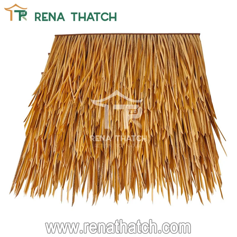 Plastic Synthetic Thatch Roof  Tiles Material Artificial Thatch Roof Viva Palm Panel Viro Java Thatch
