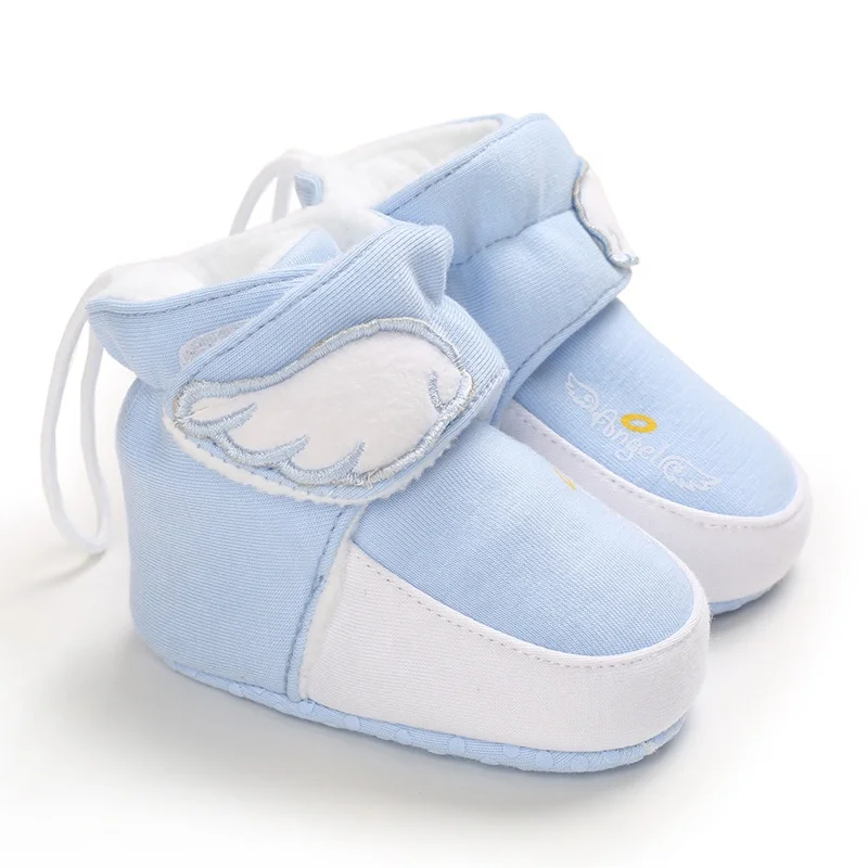 Wholesale kids Hot selling infant footwear OEM baby soft wing shoe cotton sock shoes boots