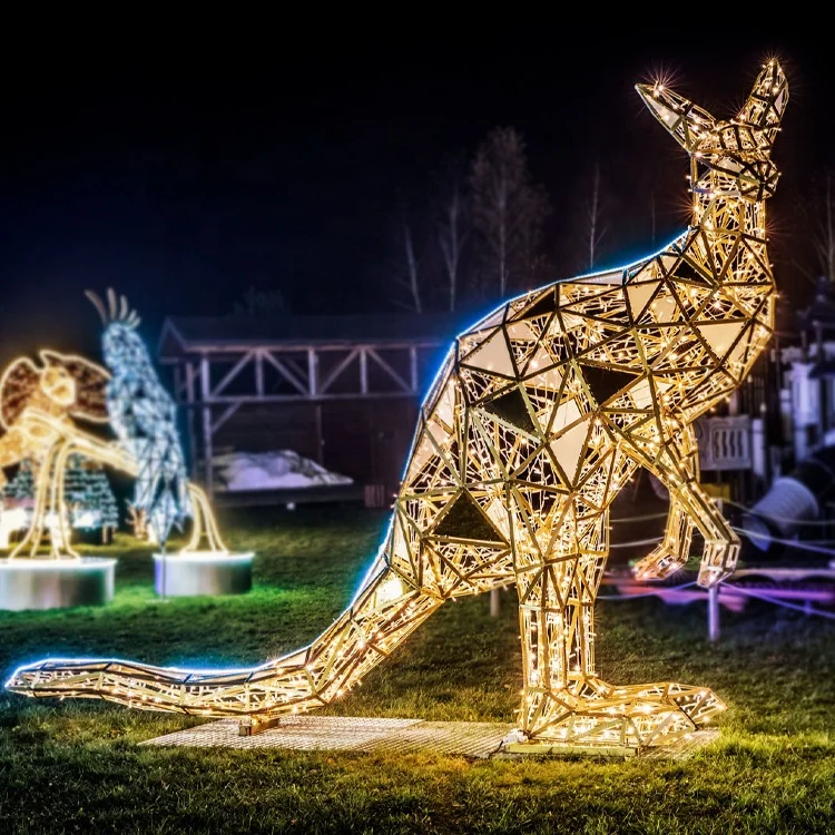 High Quality  Reindeer Sculpture 3d Illuminated Christmas Decoration Motif Led Light