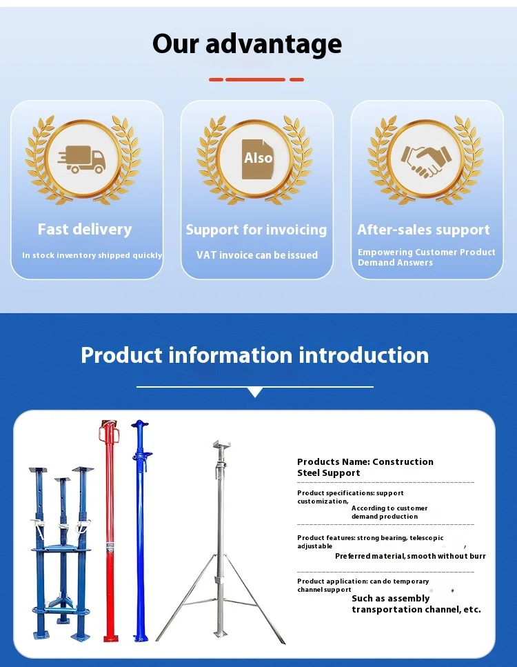 Galvanized Scaffolding Props Adjustable 2m-4m Construction Support ...