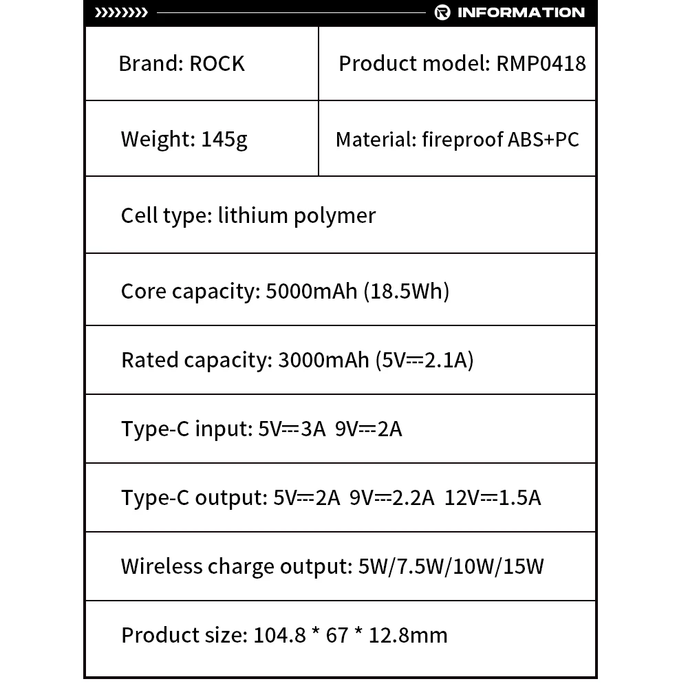 ROCK P83  Fast Charging Wireless Power Bank Holder Wireless Charging Power Bank 5000mAh