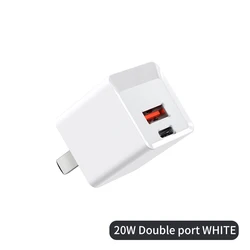 Быстрое зарядное устройство с Европейской/американской вилкой 20 Вт, портативное настенное зарядное устройство с двумя портами для всех телефонов