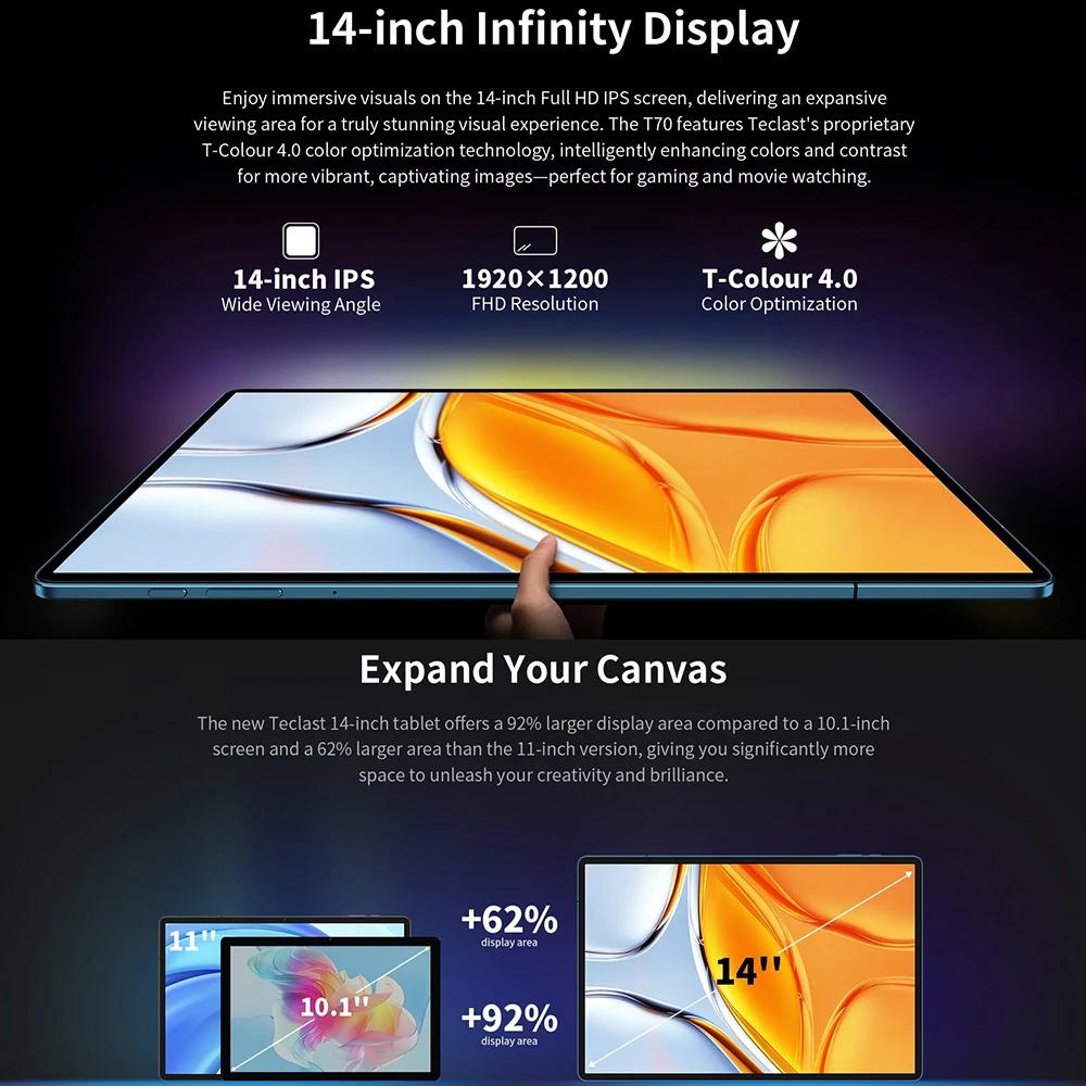 Original Teclast T70 4G LTE Tablet PC, 8GB RAM, 256GB Storage
