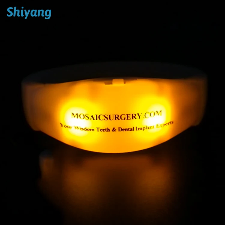 Cheap Big Concert Light up Crowd Glow in Dark Sound Bracelet Music Activated LED Bracelets