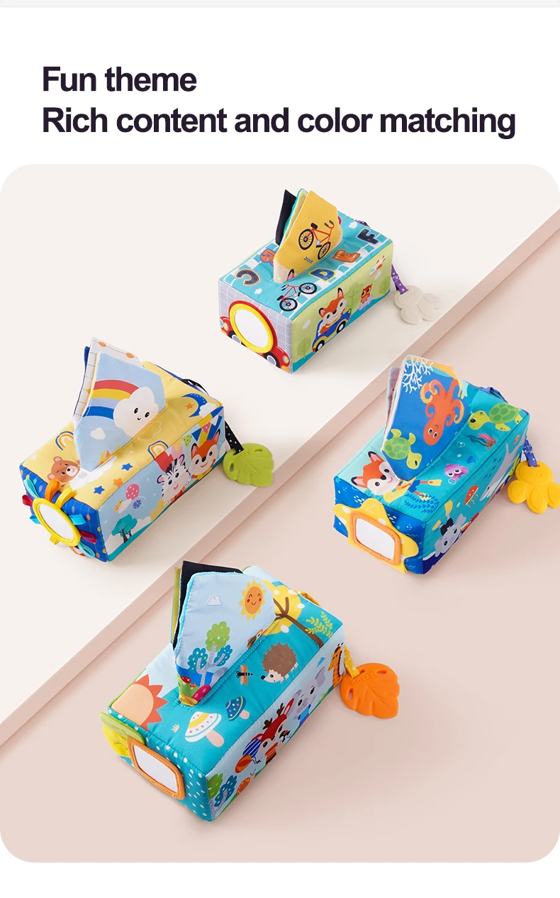 Sozzy Hot Selling Baby Tissue Box Preschool Learning Infant Toys Educational Baby Magic Tissue