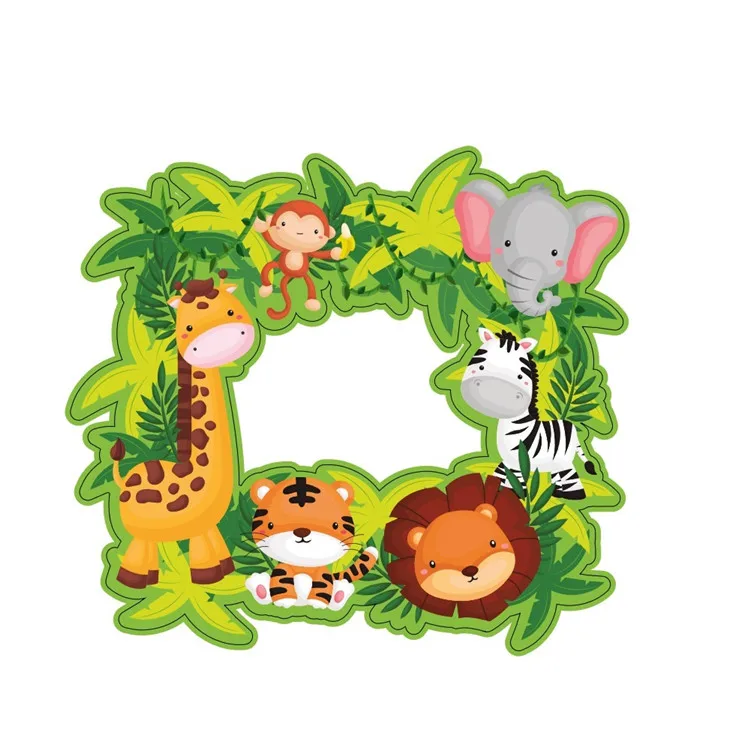 Personalized Jungle Animal Photo Frame ~ Your Baby's Name & Birthday 