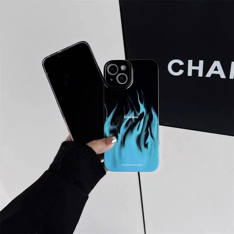 New Arrival Creative Personality Flame Phone Case for iPhone 11 12 13 14 Pro Max XR XS Max Cool Shockproof  PC Phone Case