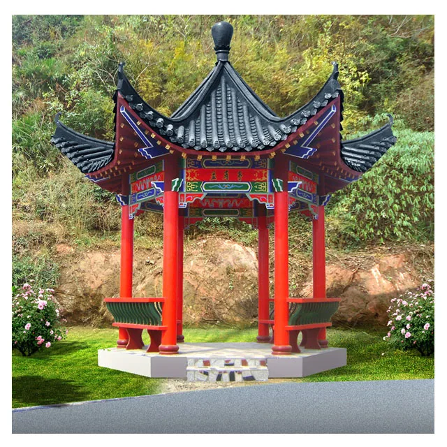Antique Garden Wood Gazebo Chinese Pavilion - Durable & Stylish