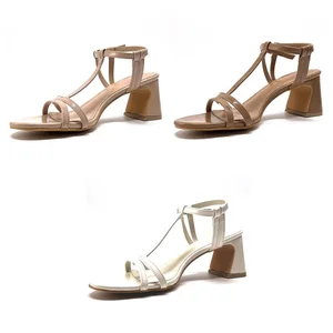 2026 New Arrival Open Toe High Heels Sandals for Women Casual Thick Heels Slip-On Closure Wholesale Summer Outdoor Shoes