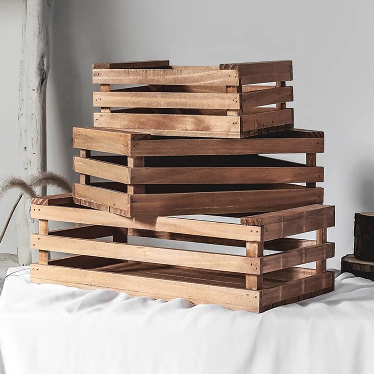 Деревянные ящики для хранения вина с ручками набор из 3