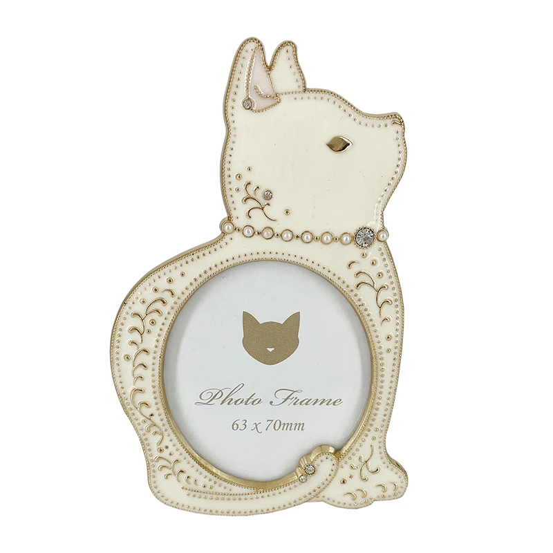 Cat Shape Photo Frames  Enamel Zinc Alloy Metal Photo Frame for Home Decoration Wedding Gift