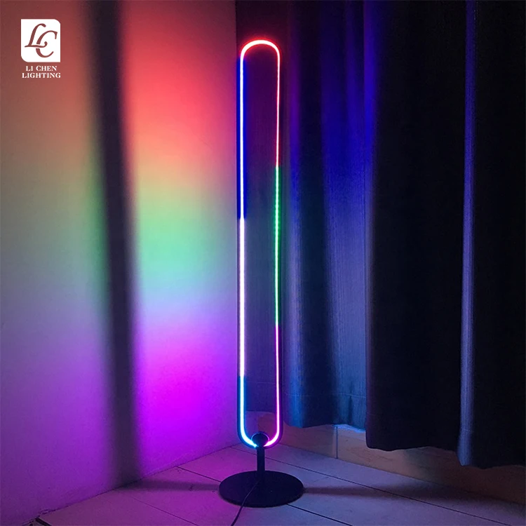 F0039 Modern Style Indoor Decoration Home Bedroom Living Room Corner LED RGB Floor Light