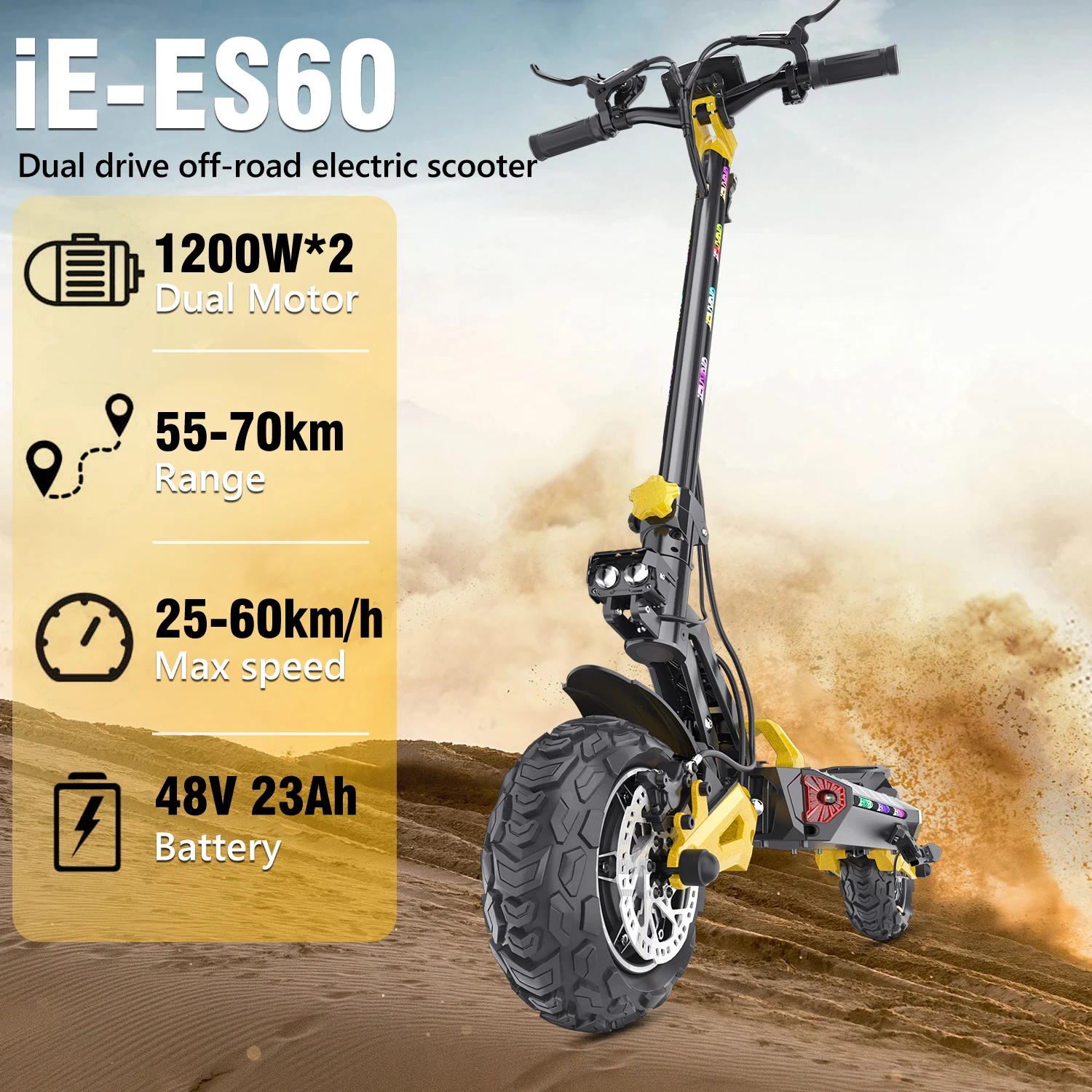 Ienyrid ES60 Electric Scooter - Fast Delivery & off-Road Performance