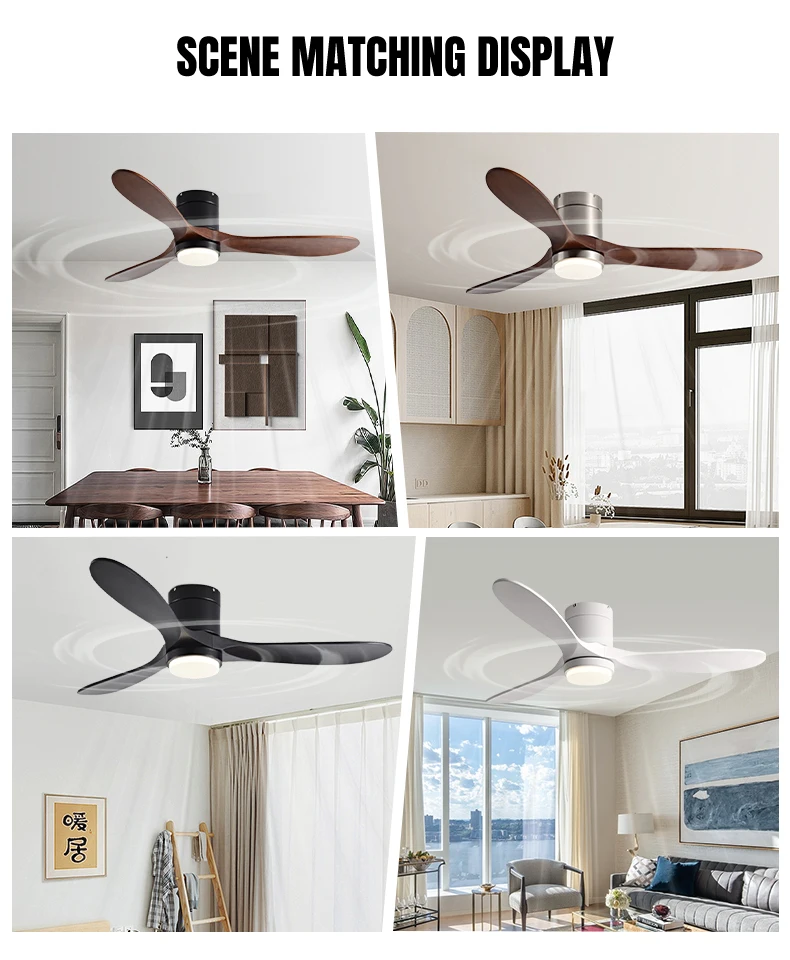 product wholesale 52 inch 3cct ceiling fans with lights quiet high cfm remote control fan light dc reversible 3 abs blades reversible-15