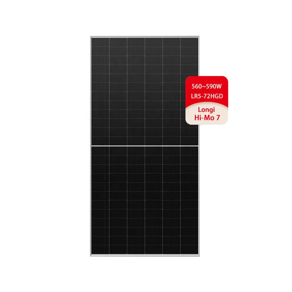 HPDC Technology Longi Hi-mo 7 LR5-72HGD  Pv Solar Power Modules 580w 585w 590w Bifacial Solar Panel