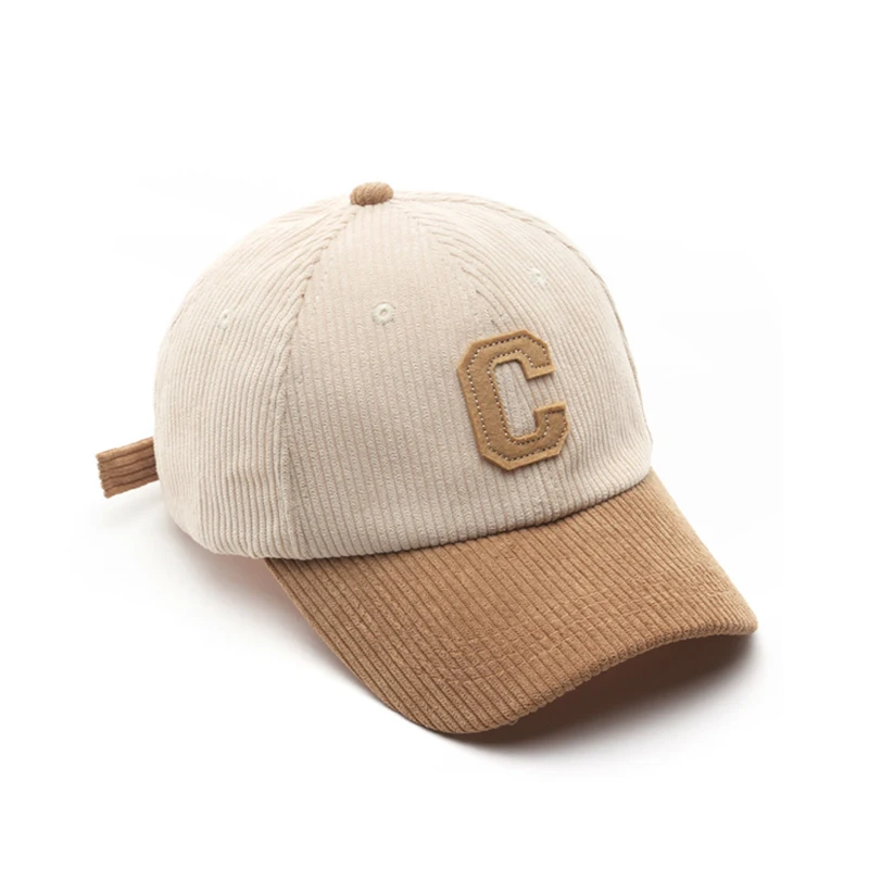 Corduroy 6 Panel Unstructured Baseball Cap Custom Embroidered Logo ...